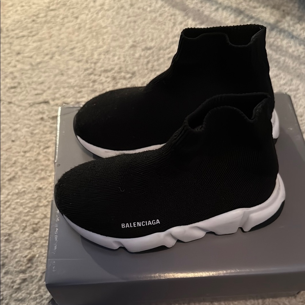 Balenciaga Toddler Black Sock Sneakers